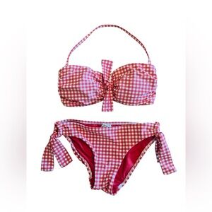 Seafolly Red Checkered Bikini Set